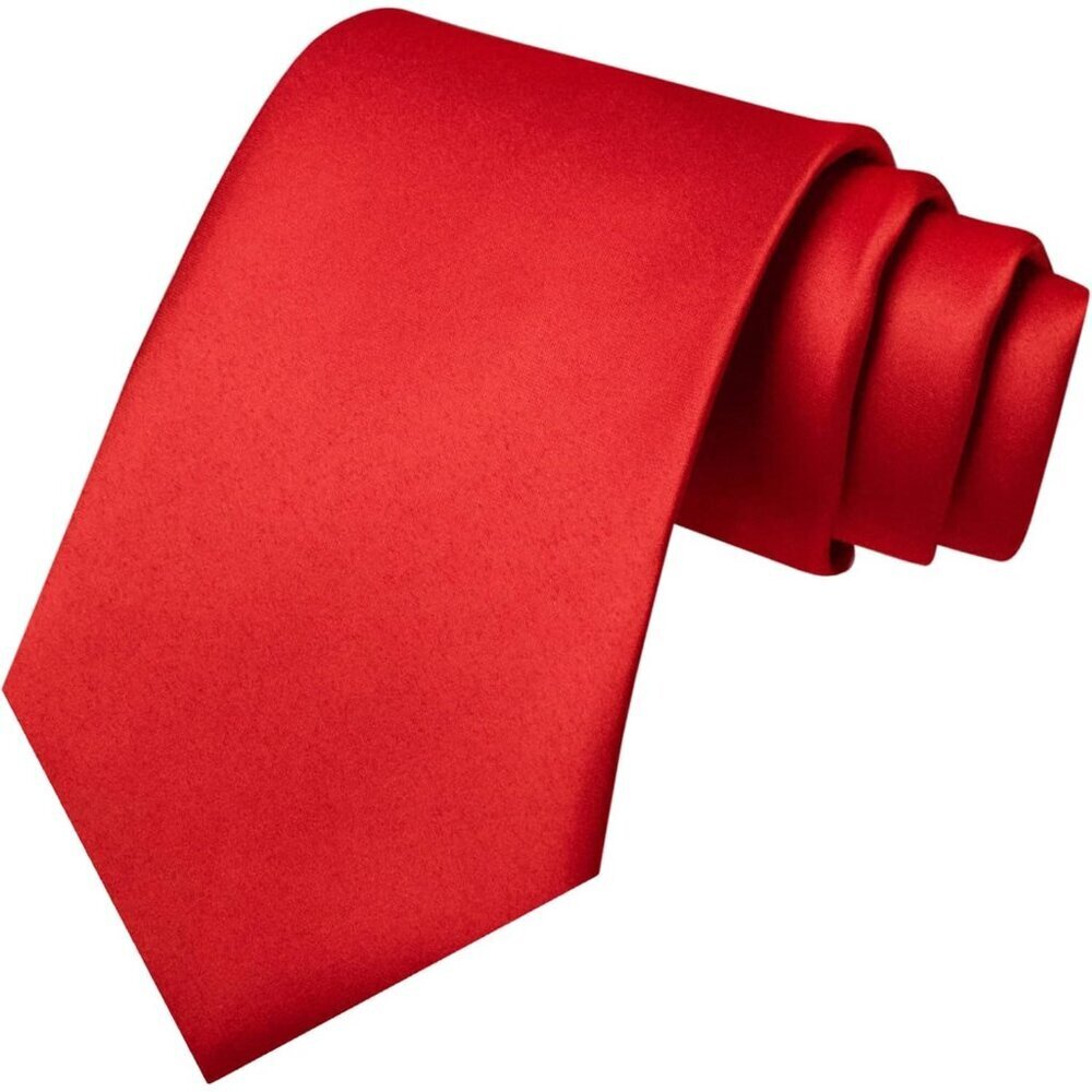 Men's Red Solid Pure Color Imported Polyester Formal Neck Ties